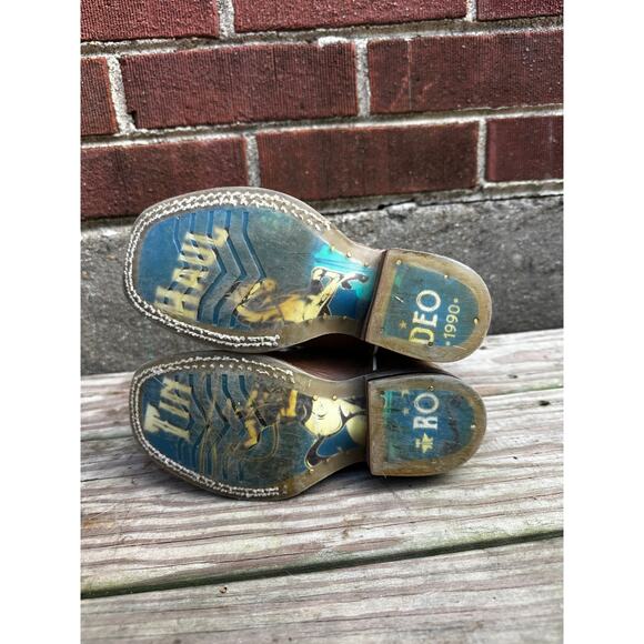 Tin Haul Kids Cowboy Boots Size 11 Leather Western Rodeo Sole - Picture 4 of 7